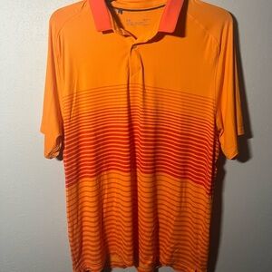 Under Armour Men's Orange Polo Shirt Loose Fit Heatgear Size L